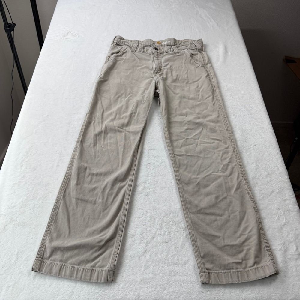 Carhartt Rugged Flex Work Pants Mens 33x32‎ Tan Good Relaxed Fit 102291